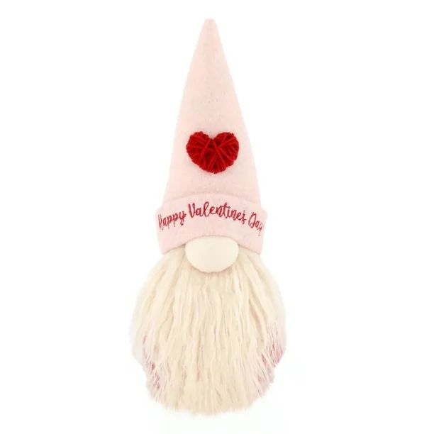 Way To Celebrate Valentine’s Day Plush Gnome Décor, Pink | Walmart (US)