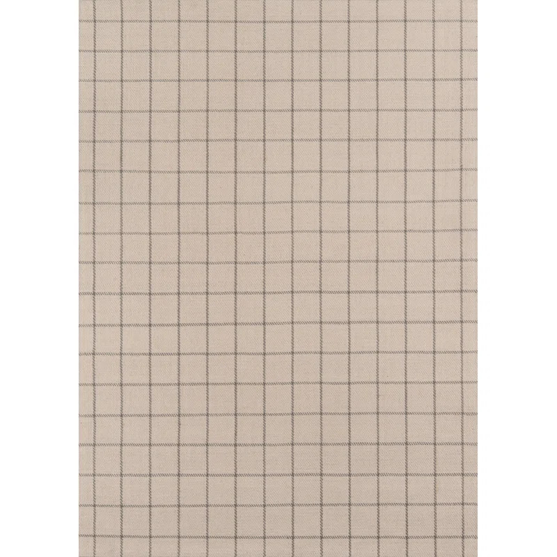 Marlborough Plaid Handwoven Wool Beige Area Rug | Wayfair North America