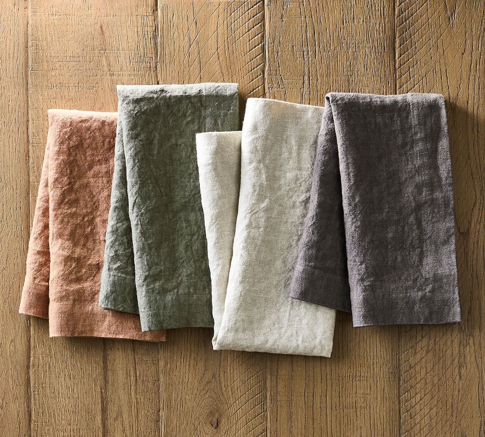 Mason Oversized Linen Napkins, Set of 4 - Straw | Pottery Barn (US)