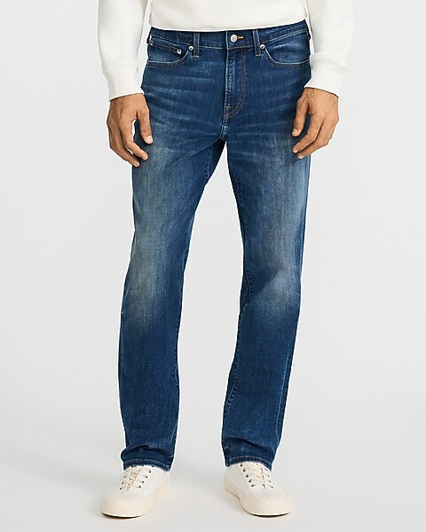 Straight Medium Wash Stretch Jeans | Express