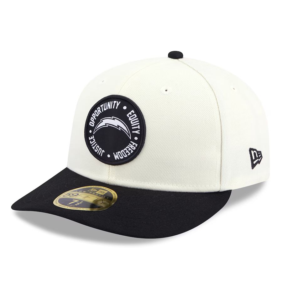 Los Angeles Chargers New Era 2022 Inspire Change  59FIFTY Low Profile Fitted Hat  - Cream/Black | Lids