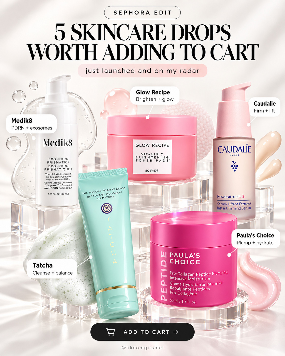 @Sephora’s new skincare drops are making it VERY hard to casually browse. 👀🩷 

Five launches, five completely different reasons to click—from PDRN + exosomes to vitamin C, peptides and firming skincare.

@Medik8 is the one I’d investigate if you’ve been curious about PDRN + exosome skincare, while Glow Recipe’s Vitamin C Brightening Toner Pads are calling to me for an easy glow step. 

@paulaschoice brings the peptide-rich hydration, Claudalie is focused on firmer-looking skin, and @Tatcha’s Matcha Foam Cleanse is the everyday cleanser pick. ✨

Basically, whether your current goal is glow, hydration, cleansing or firmer-looking skin, there’s something here worth a closer look. 

I’m VERY curious which of these ends up becoming the standout. 👀

📌 SAVE this Sephora new-skincare edit for your next beauty restock!

Everything is linked! ↓

#LTKActive #LTKSaleAlert #LTKTravel