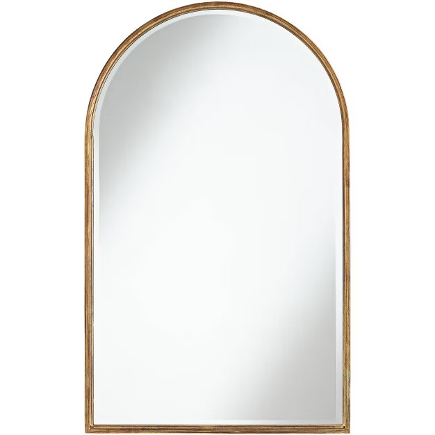 Uttermost Arch Top Vanity Decorative Wall Mirror Modern Gleaming Gold Metal Frame Beveled 24" Wid... | Target