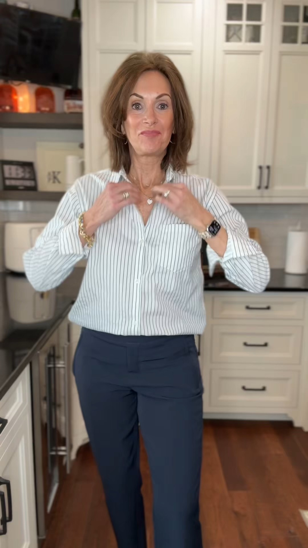 Wrinkle resistant 
Stain resistant 
Moisture wicking
Comfort stretch 
Both the shirt and pants!!!!!

Shirt- small tall but it’s a little small on me wish I would’ve gotten the medium 
Pants - size 6 regular but they do come in tall. 
Hooded sweatshirt jacket - L
Use code : ANNIEKXSPANX if it’s not already on sale. 

Travel style / workwear style / casual style / 

#LTKTravel #LTKTall #LTKMidsize