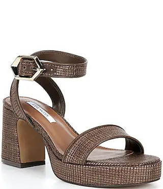 Steve Madden Elida Woven Raffia Platform Dress Sandals - 9 | Dillard's