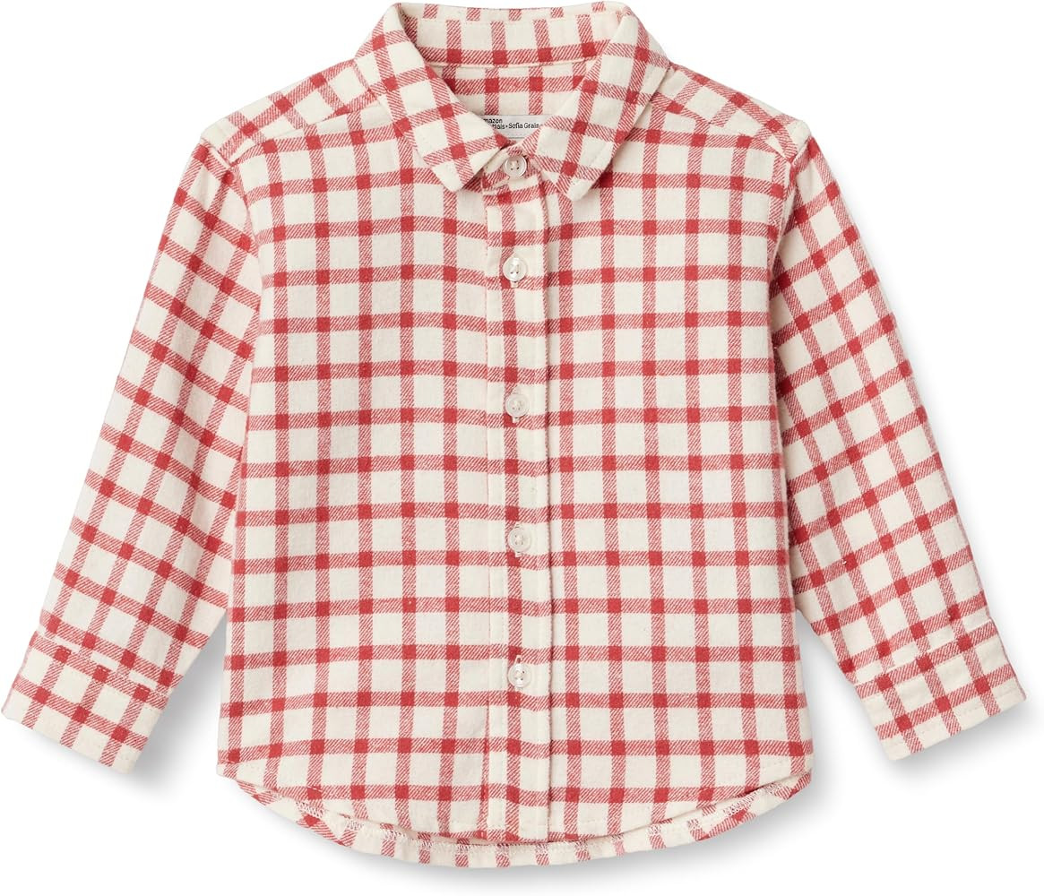 Amazon Essentials x Sofia Grainge Toddlers and Baby Boys' Button Down Plaid Flannel Shirt | Amazon (US)