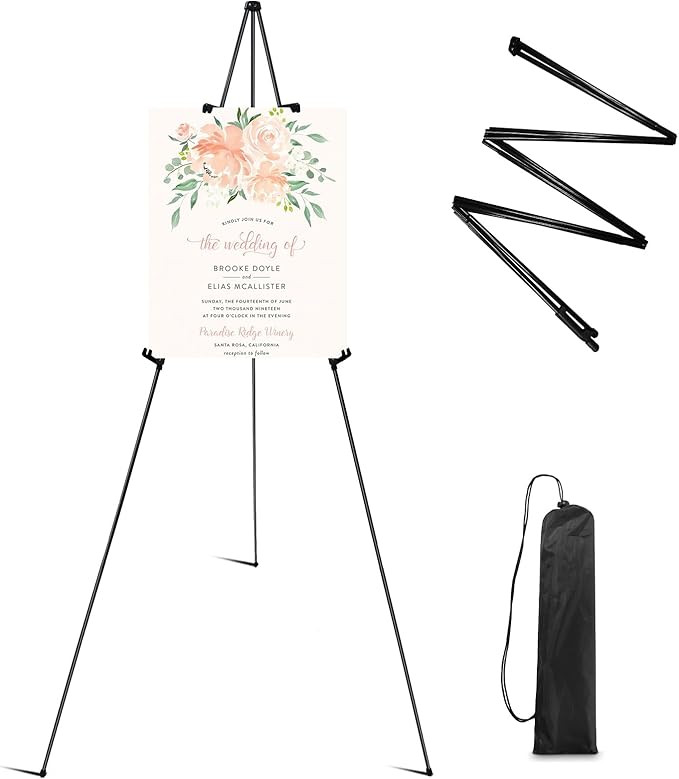 RRFTOK Easel Stand for Display, 63'' Instant Easel, Foldable Portable Ground Easel for Wedding Ba... | Amazon (US)