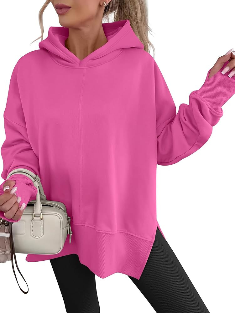 ANRABESS Womens Oversized Hoodies Long Sleeve Fleece Side Slit Hooded Sweatshirts Pullover 2026 F... | Amazon (US)