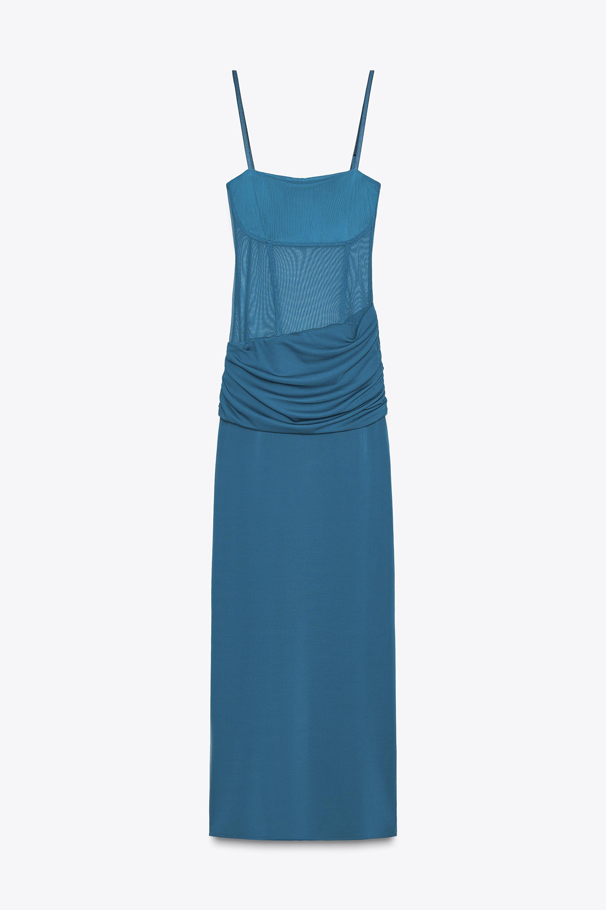 LONG CONTRAST TULLE DRESS | Zara UK