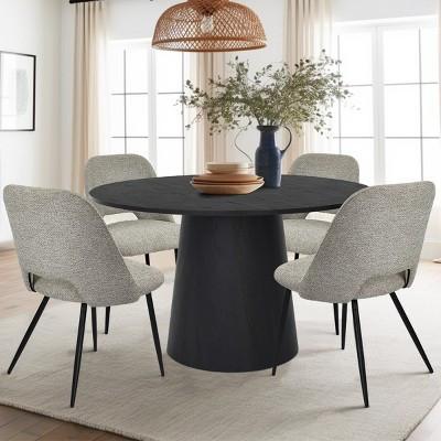 5-Piece Dining Room Set for 4,Wood Grain Dining Table with Light Gray Upholstered Armless Wider Seat Dining Chiars for Kitchen,Farmhouse-Maison Boucle | Target