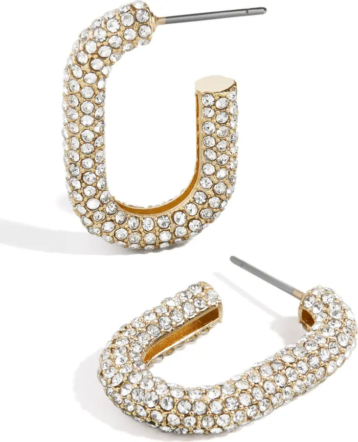 BaubleBar Pavé Oval Hoop Earrings | Nordstrom | Nordstrom