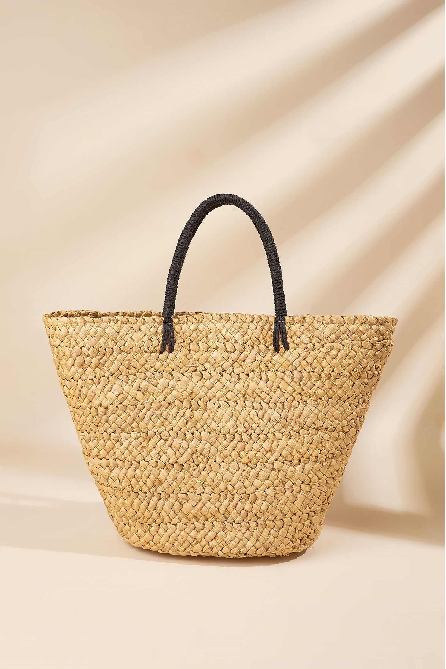 Black Handle Rectangle Straw Tote | Cupshe US