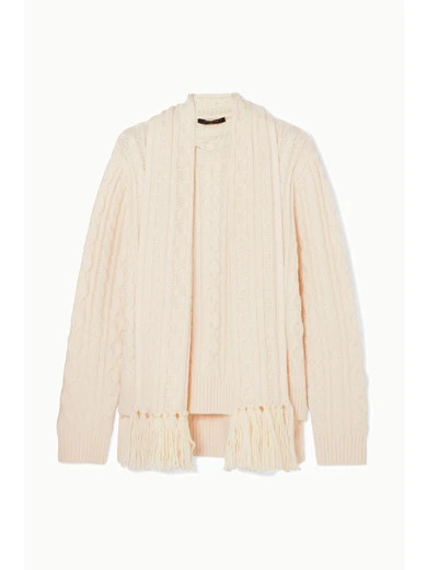 Cable-knit wool-blend sweater | NET-A-PORTER (US)