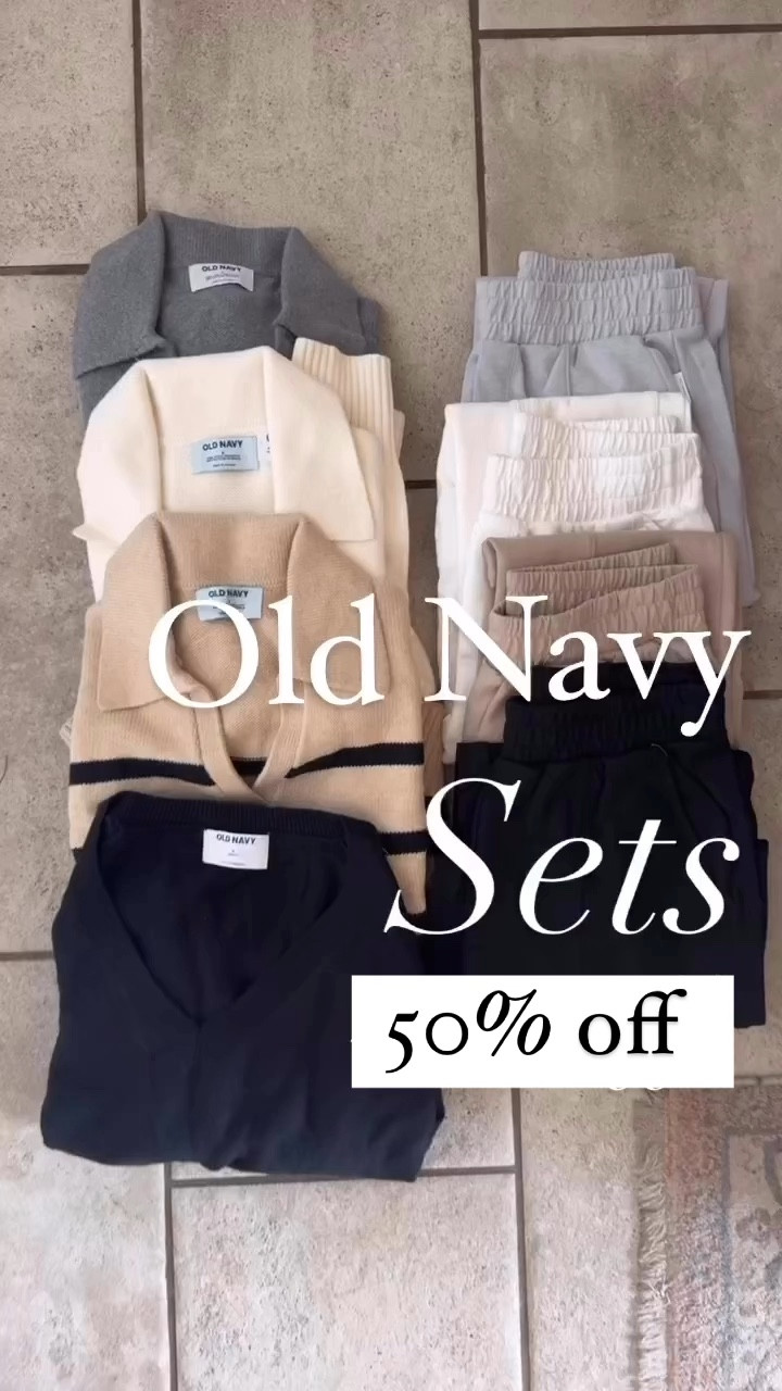 Comment “OLD NAVY SETS” to have all links sent directly to your messages. These finds are 50% off -So glad old navy brought back these pants. Y’all loved them last year - so comfy and high end feeling. Love it paired with the sweaters gives it a more elevated feel. Will link up some other more casual matching tops ✨ 
.
#oldnavy #oldnavystyle #loungewear #loungeset #casualoutfit #casualstyle 

#LTKCyberWeek #LTKSaleAlert #LTKWorkwear