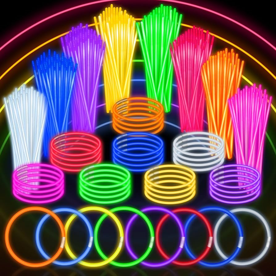 SpringFlower 100 PCS Glow Sticks Bulk Party Favors, 8" Glow in the Dark Party Supplies, Light Sti... | Amazon (US)