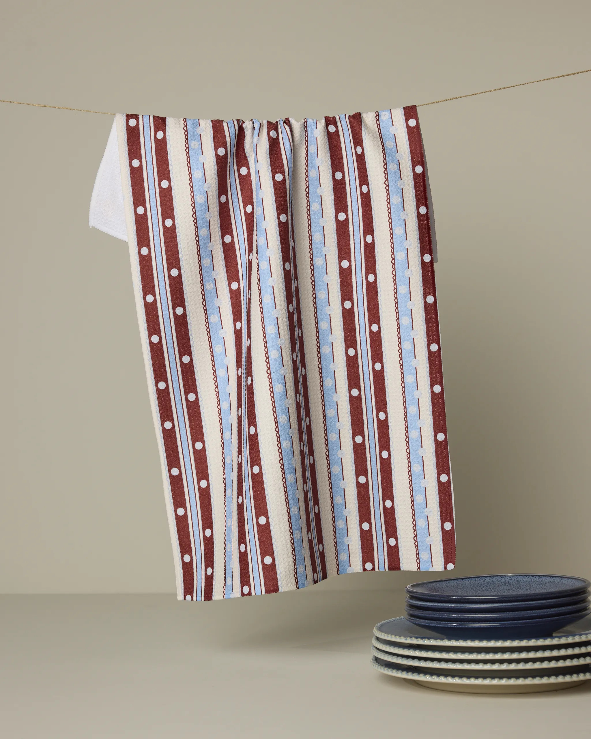 Blue Skies Stripes Tea Towel | Geometry | Geometry