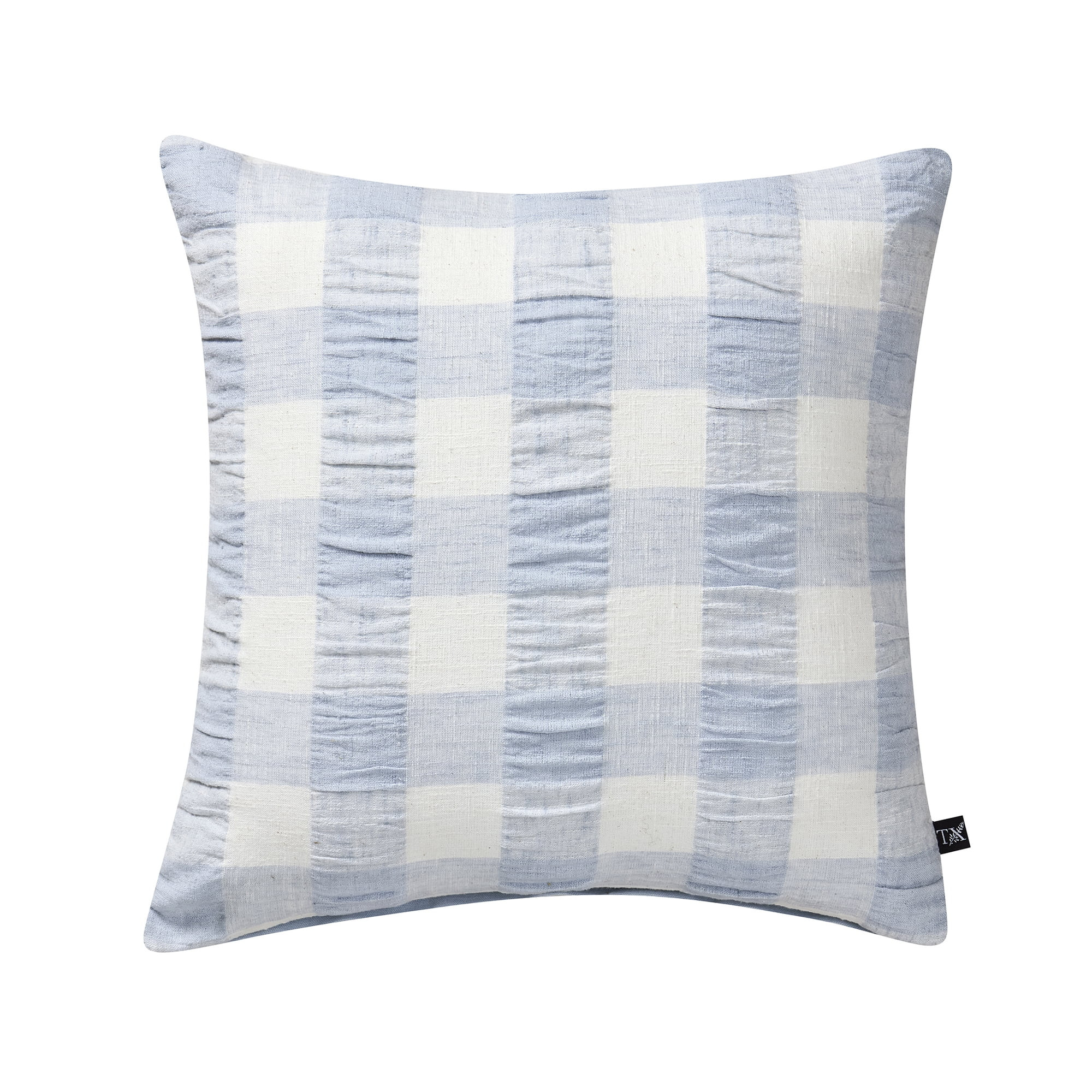My Texas House 18" x 18" Blue Textured Plaid Decorative Cushion Cover | Walmart (US)