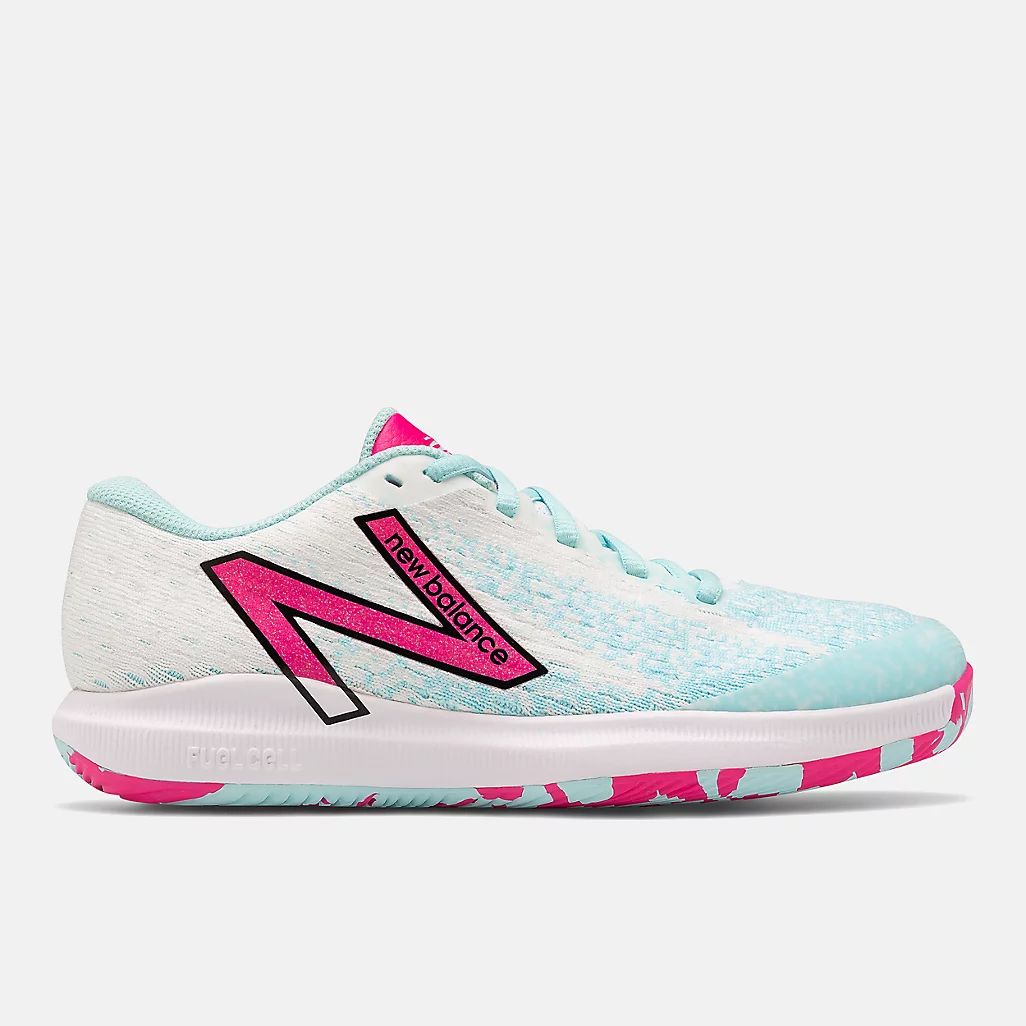 White with Pink Glo and Glacier | New Balance Athletic Shoe