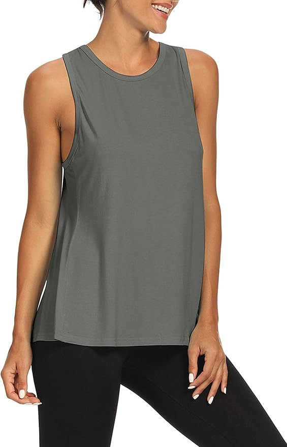 Bestisun Workout Tops Open Back Shirts Gym Workout Clothes Tie Back Musle Tank for Women | Amazon (US)