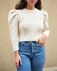 Rhett Cable Puff Sleeve Sweater | Loeffler Randall