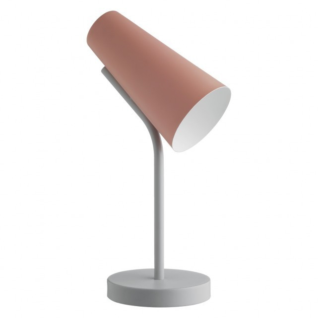 RAFI Dusty pink and grey metal desk lamp | Habitat (UK)
