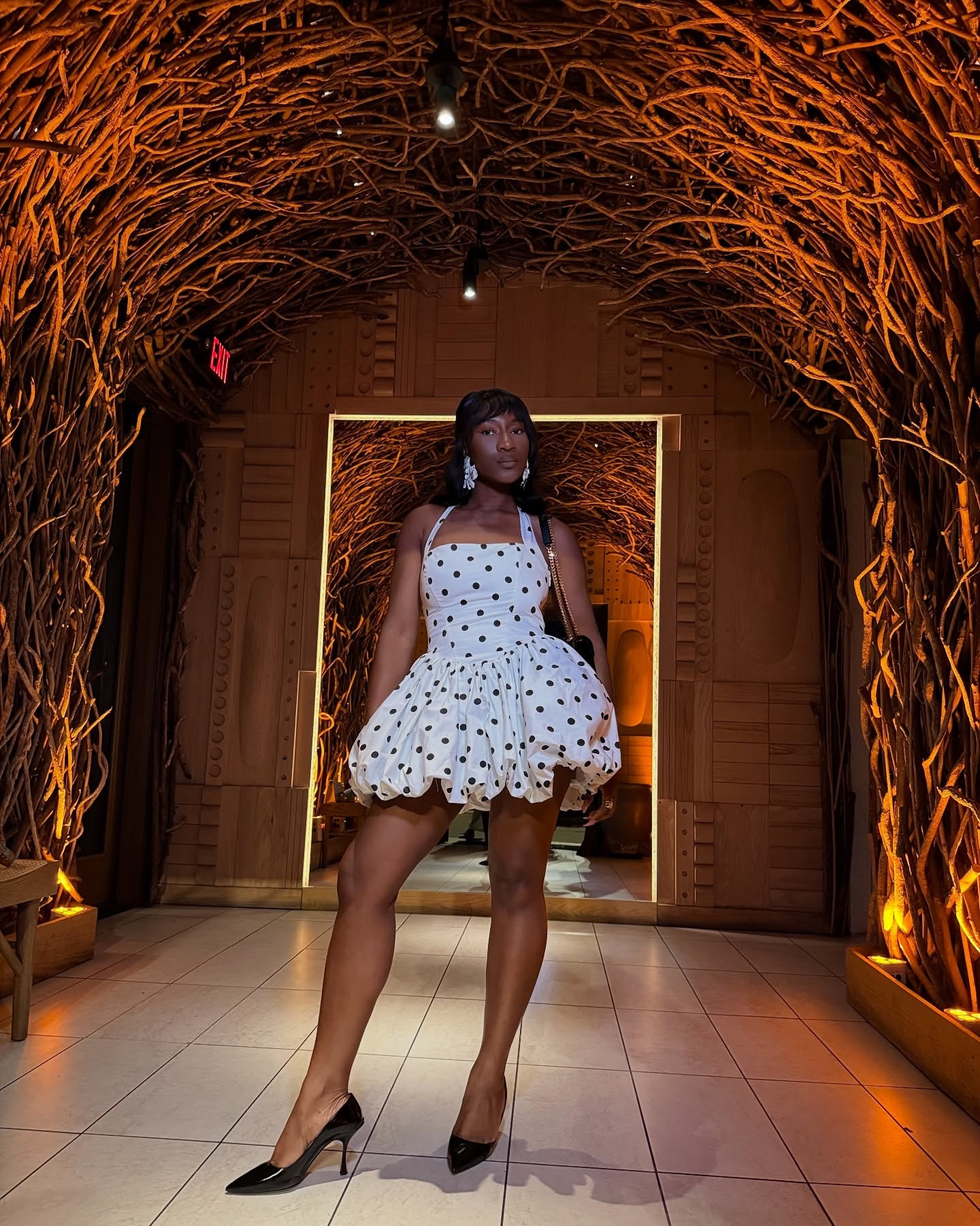 The dress I always wear to hang out with the girls.

Heels are Prada & honestly the most comfortable shoes I own