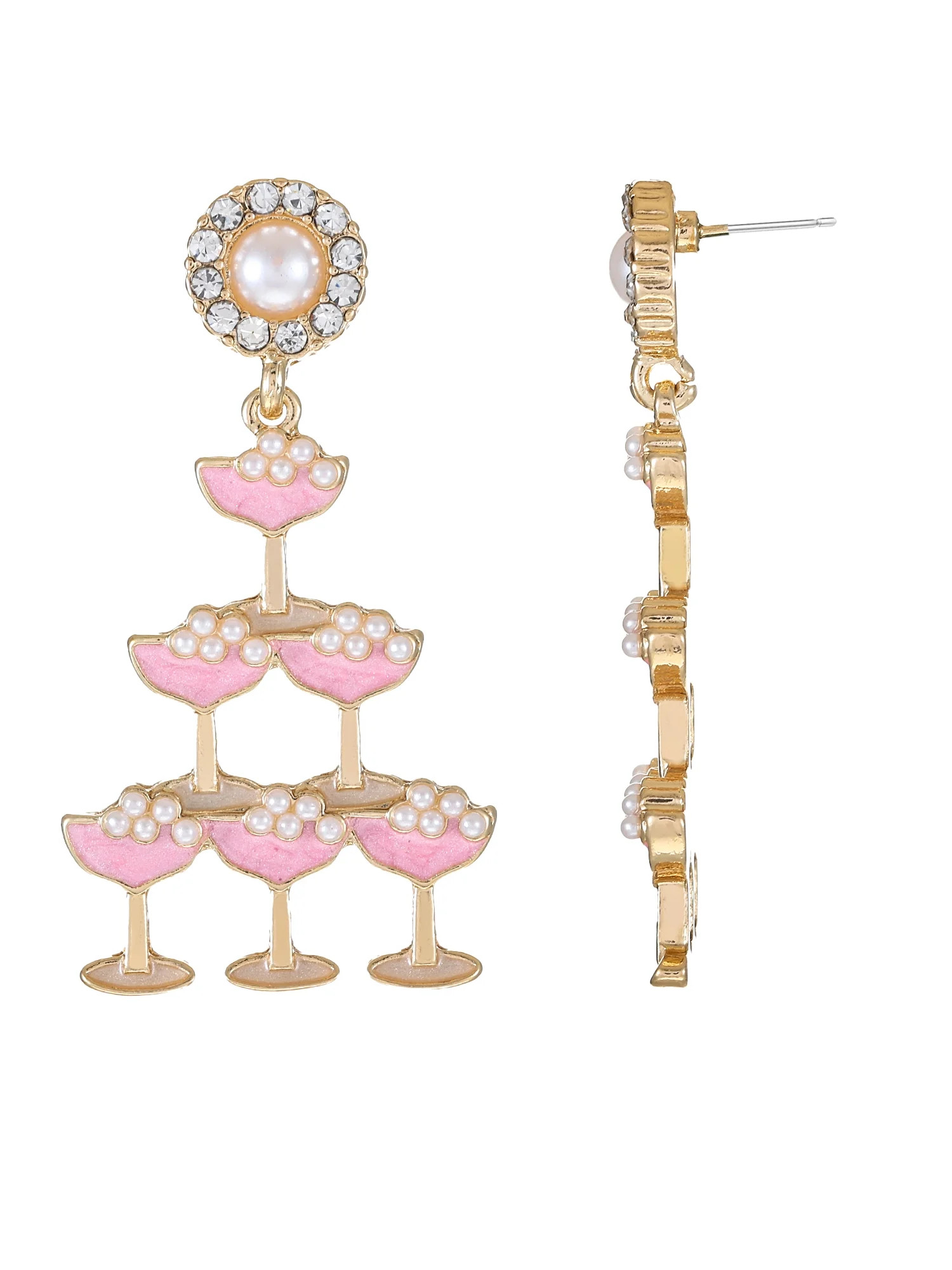 Packed Party Goldtone Cheers Dears Earrings, Female, Bridal Theme, 1 Pair | Walmart (US)