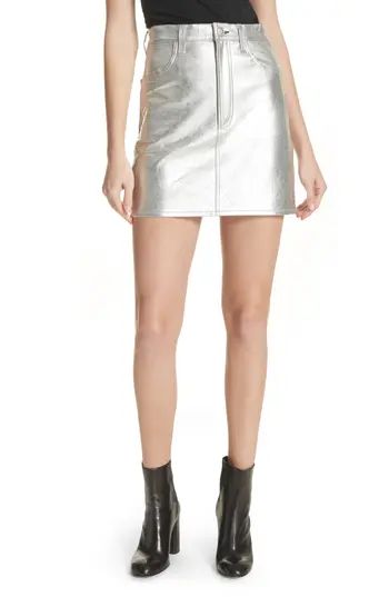 Women's Rag & Bone/jean Moss High Waist Leather Miniskirt | Nordstrom