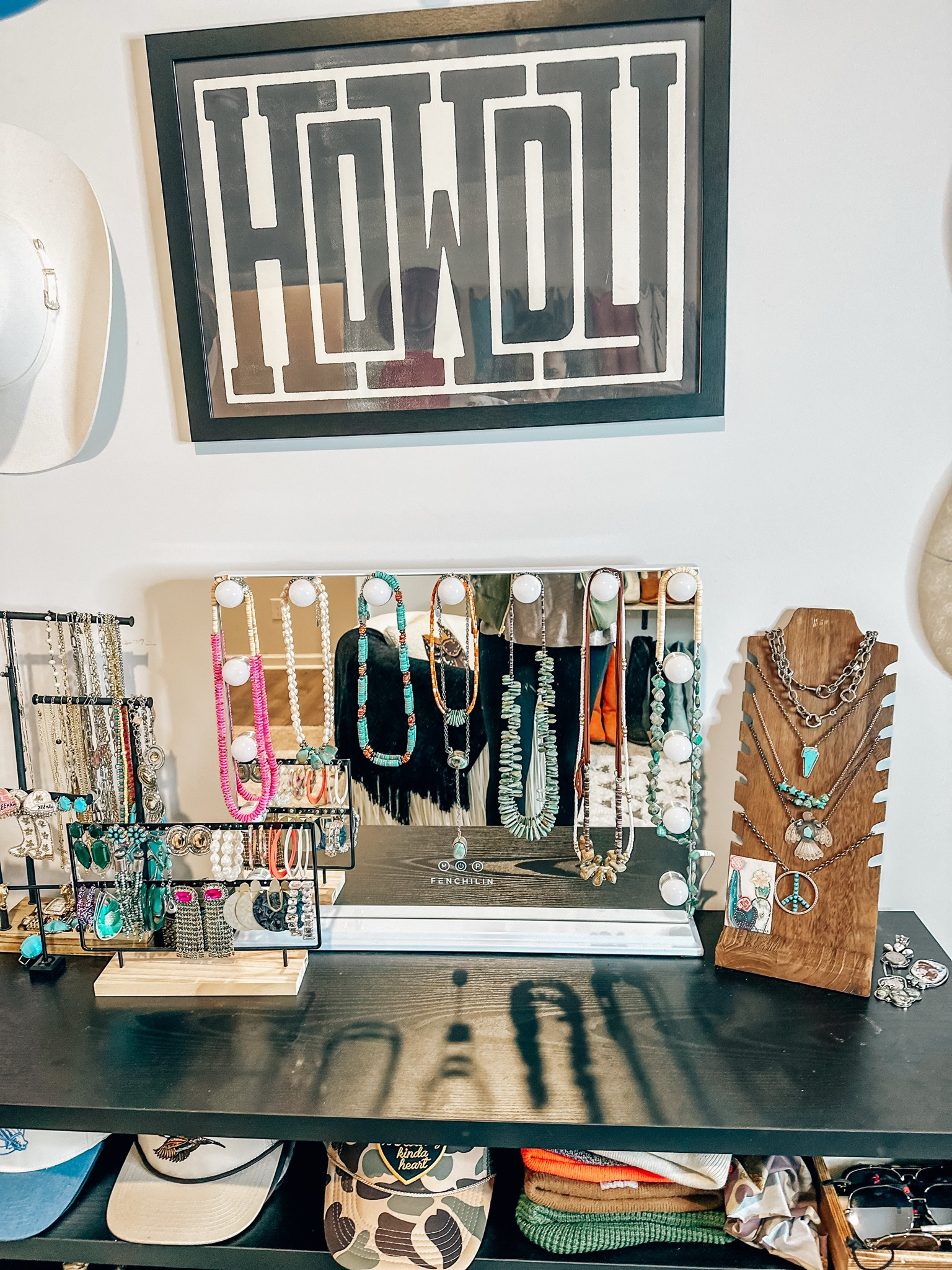 How I organize my jewelry from Amazon, necklace holder bracelet, holder, earring, holder, mirror, vanity, table, western decor

#LTKSaleAlert #LTKHome #LTKFindsUnder50