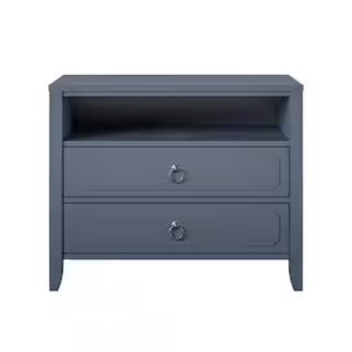Her Majesty 2-Drawer Blue Nightstand | The Home Depot