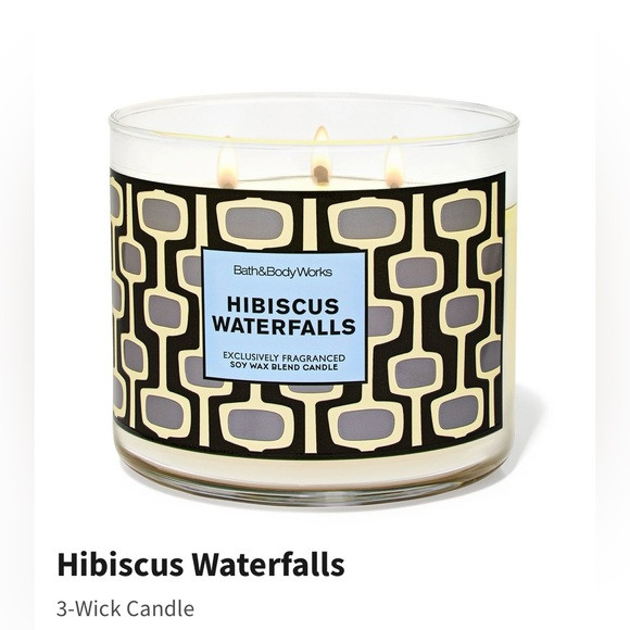 Bath & Body Works Hibiscus Waterfalls 3 wick candle | Poshmark