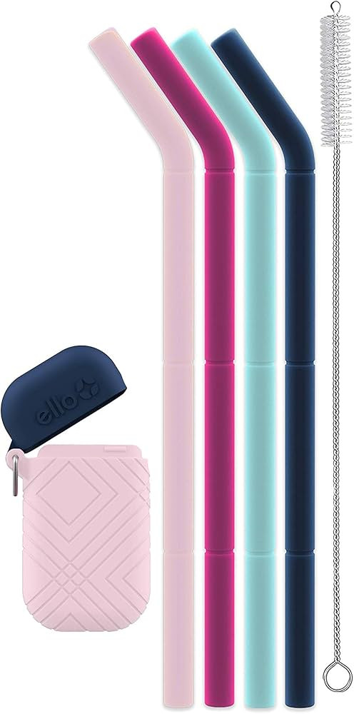 Ello Impact Silicone Fold & Store Straws with Carry Case | Amazon (US)