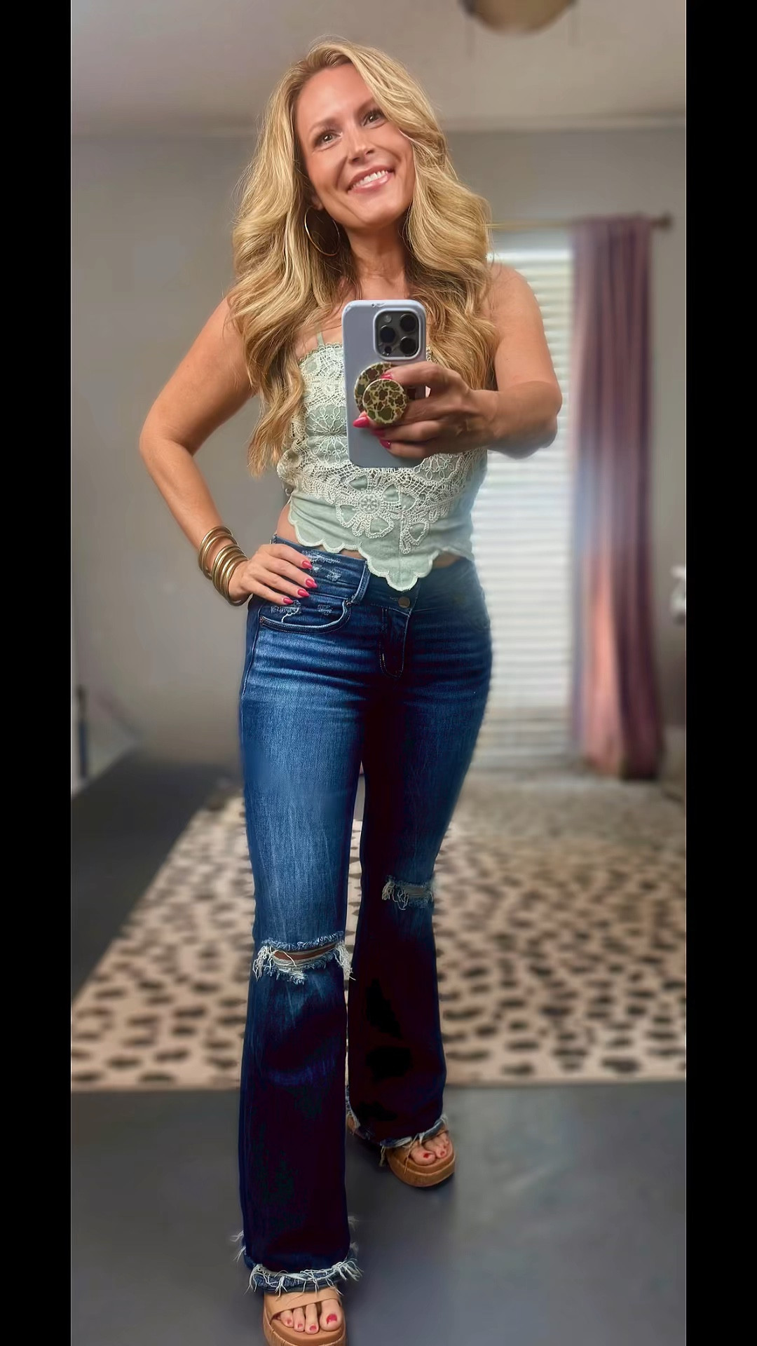 Felt cute… then my son said I look like I just walked out of a Treaty Oak Revival concert 🤠🎶
Honestly? I’m not mad about it.

This buckle moment + these Parker flares are doing exactly what they need to do 💅
And this Miss Me crochet tank? She understood the assignment.

#LTKFestival #LTKootd #LTKgrwm