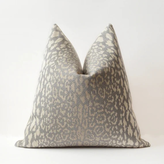 Grey Animal Print Pillow Cover | Etsy (US)