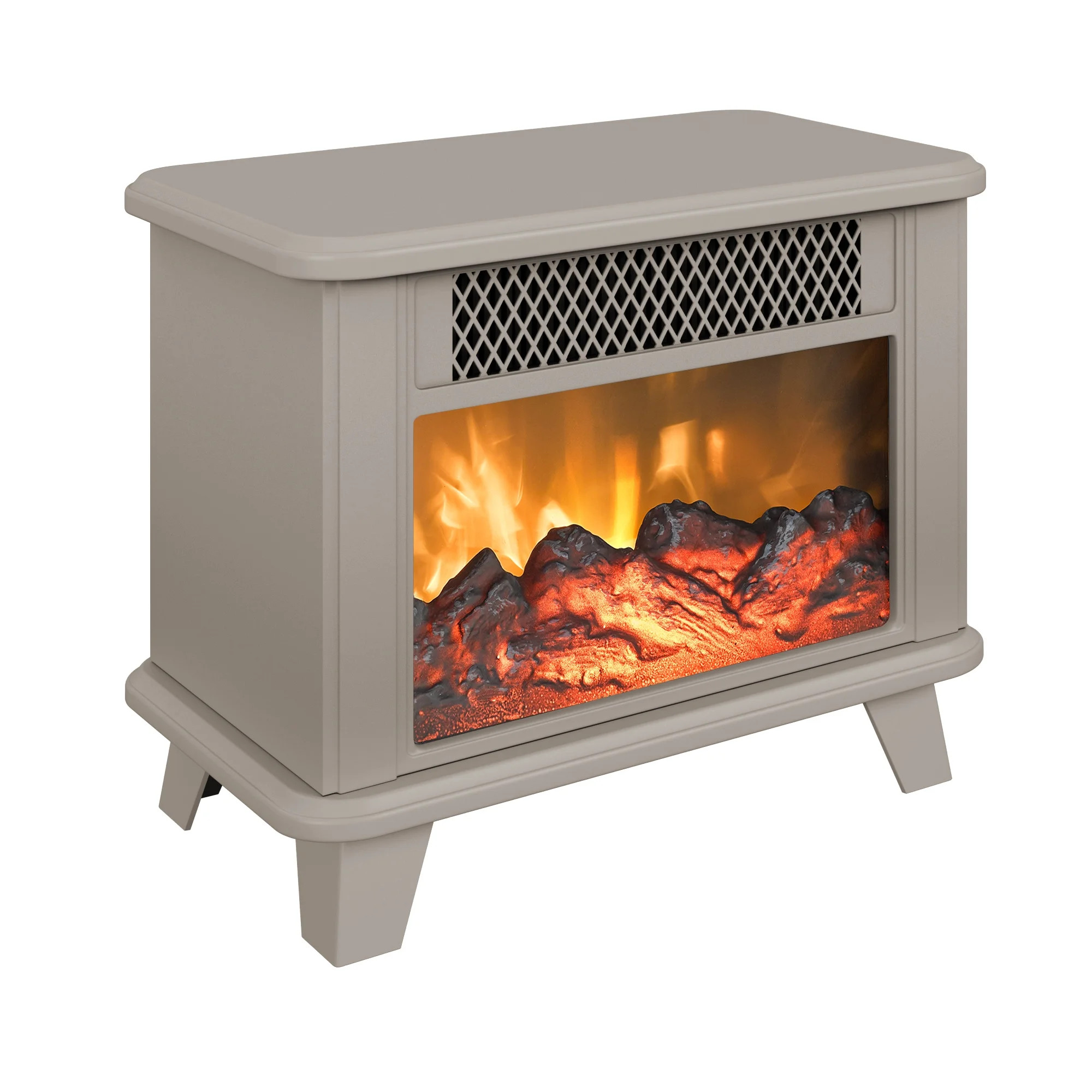 ChimneyFree Electric Fireplace Personal Floor Standing Space Heater, Cream - Walmart.com | Walmart (US)