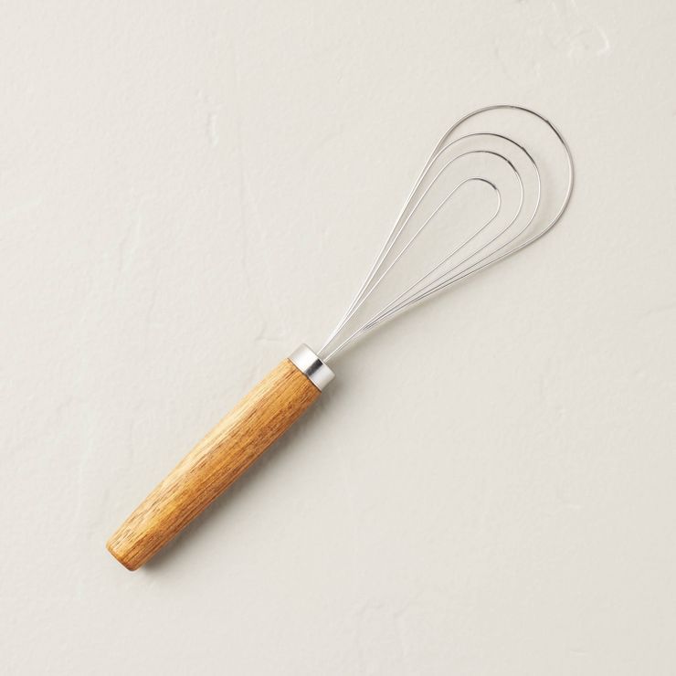 Wood & Stainless Steel Flat Whisk Silver/Brown - Hearth & Hand™ with Magnolia | Target