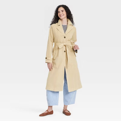 Women's Trench Coat - Universal Thread™ Tan S | Target
