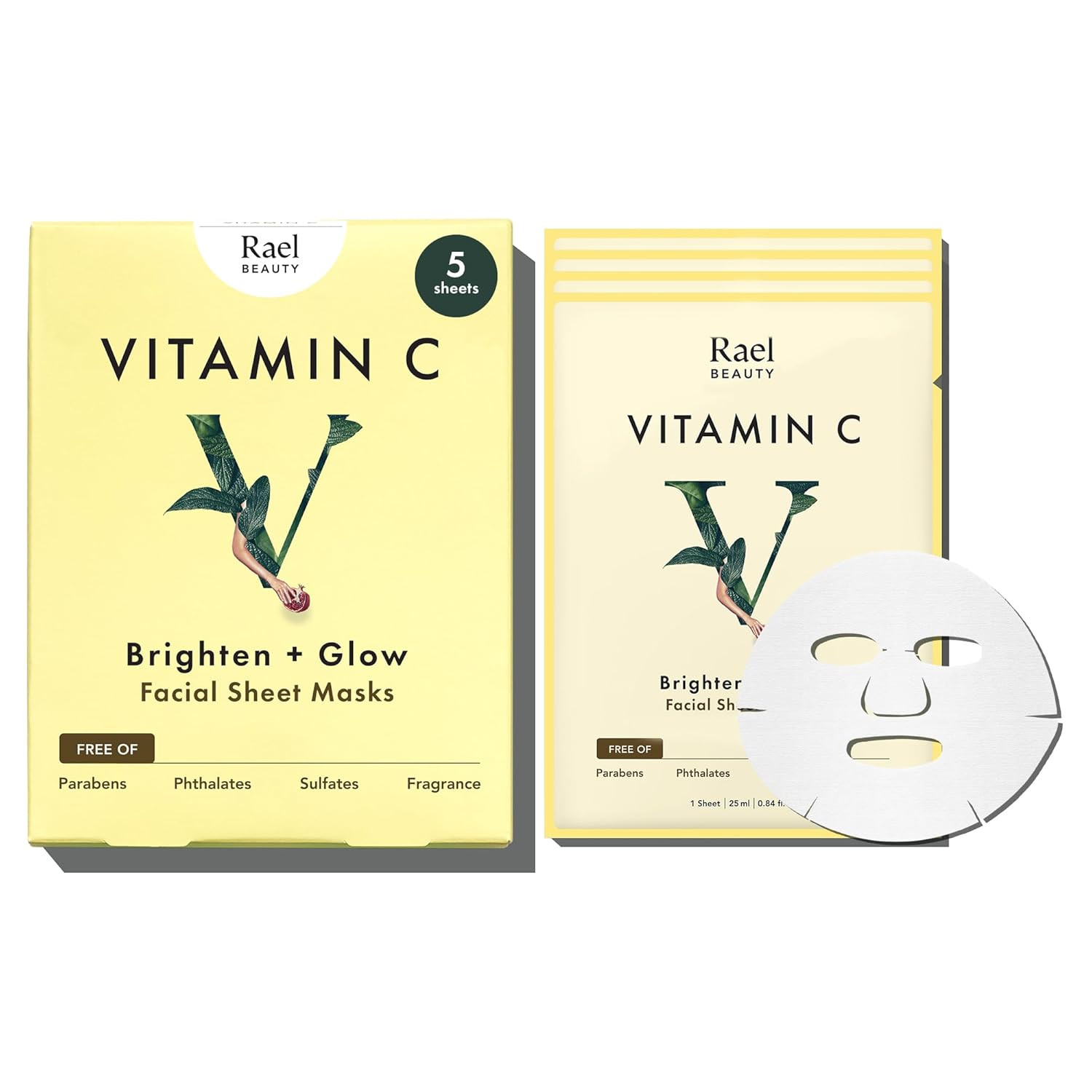 Rael Face Mask Skin Care, Vitamin C Face Masks - Bamboo Facial Sheet Mask, Korean Skincare, with ... | Amazon (US)