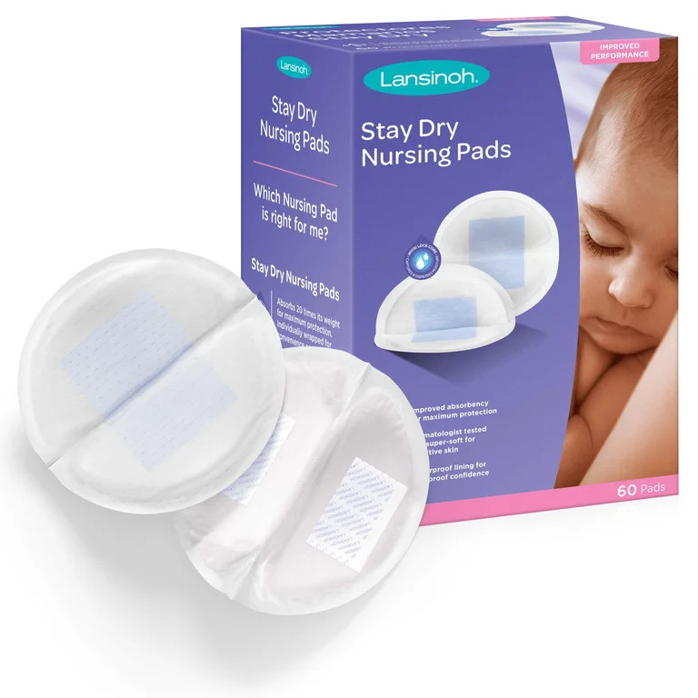 Lansinoh Stay Dry Disposable Nursing Pads for Breastfeeding, 60 Ct | Walmart (US)