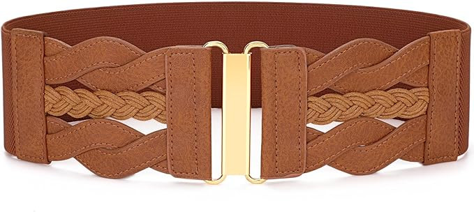 SANSTHS Vintage Stretchy Belt for Women, Womens Wide Elastic Belts for Dresses Coats, Fashion Wom... | Amazon (US)
