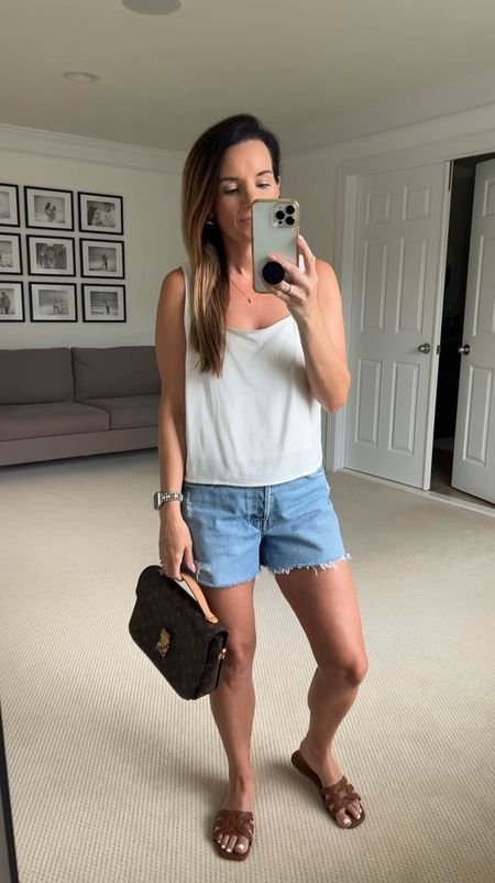 Linen Amazon set (wearing just the top) with agolde longer length denim shorts. 
Small in the set and 25 in the shorts
Target sandals and earrings 

#LTKStyleTip