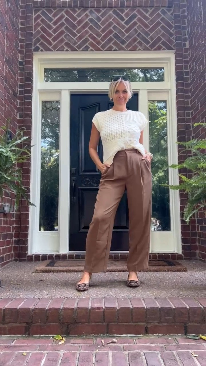 A fabulous look with a sweater vest and trousers!  Trousers are currently 30% off!

#LTKsalealert #LTKstyletip #LTKshoecrush