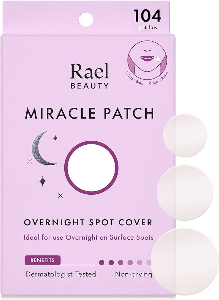 Rael Pimple Patches, Miracle Overnight Spot Cover - Hydrocolloid Acne Patch for Face, Zit & Blemi... | Amazon (US)