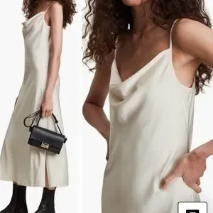 All Saints Hadley Slipdress Arctic White satin dress US 10 brand new with tag | Poshmark