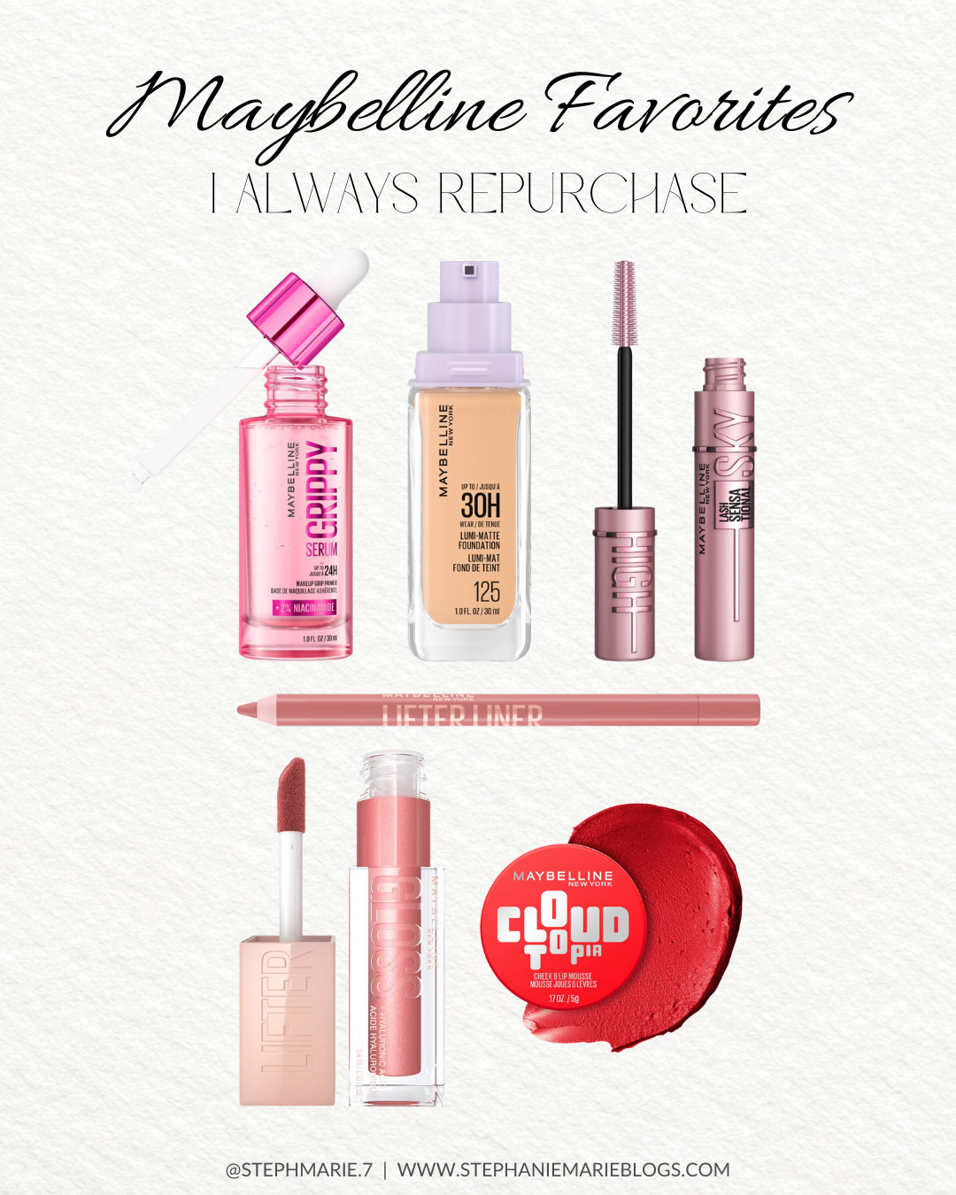 Maybelline favorites I always repurchase! These are the tried-and-true drugstore products I keep coming back to, from complexion staples to everyday lip and eye favorites. Affordable, reliable, and so good!

#LTKOver40 #LTKBeauty