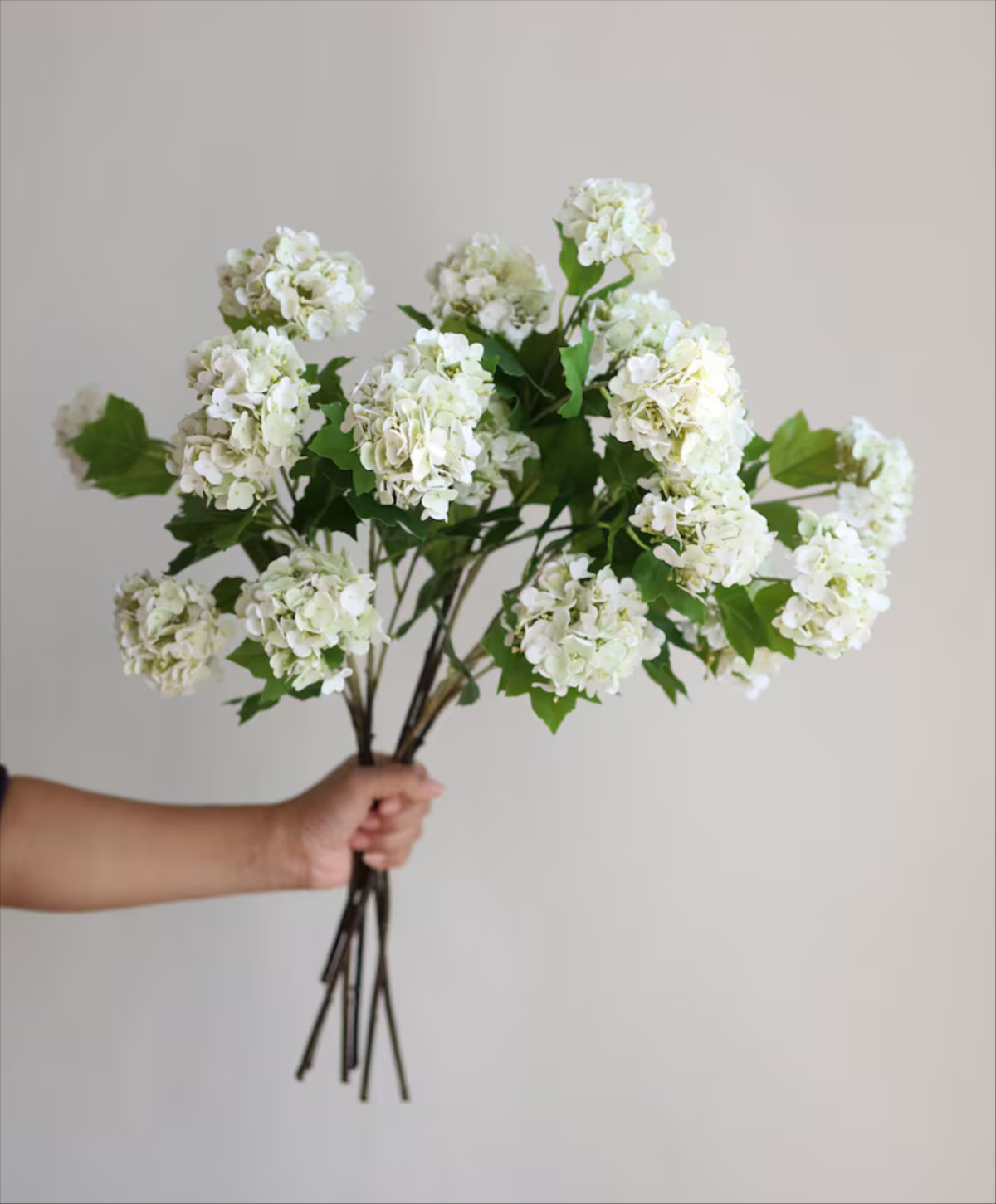 Faux Snowball Branch, Cream, from Etsy