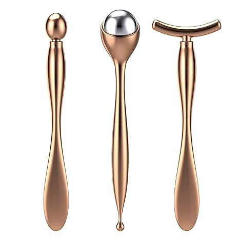 Amazon.com : 3-IN-1 Metal Eye Cream Applicator Roller Wand Stick, Face Roller Massager Tool for E... | Amazon (US)