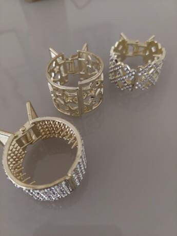 3 peças/Conjunto Grampos de Cabelo Redondos Dourados com Strass para Fixação de Rabo de Cavalo... | SHEIN