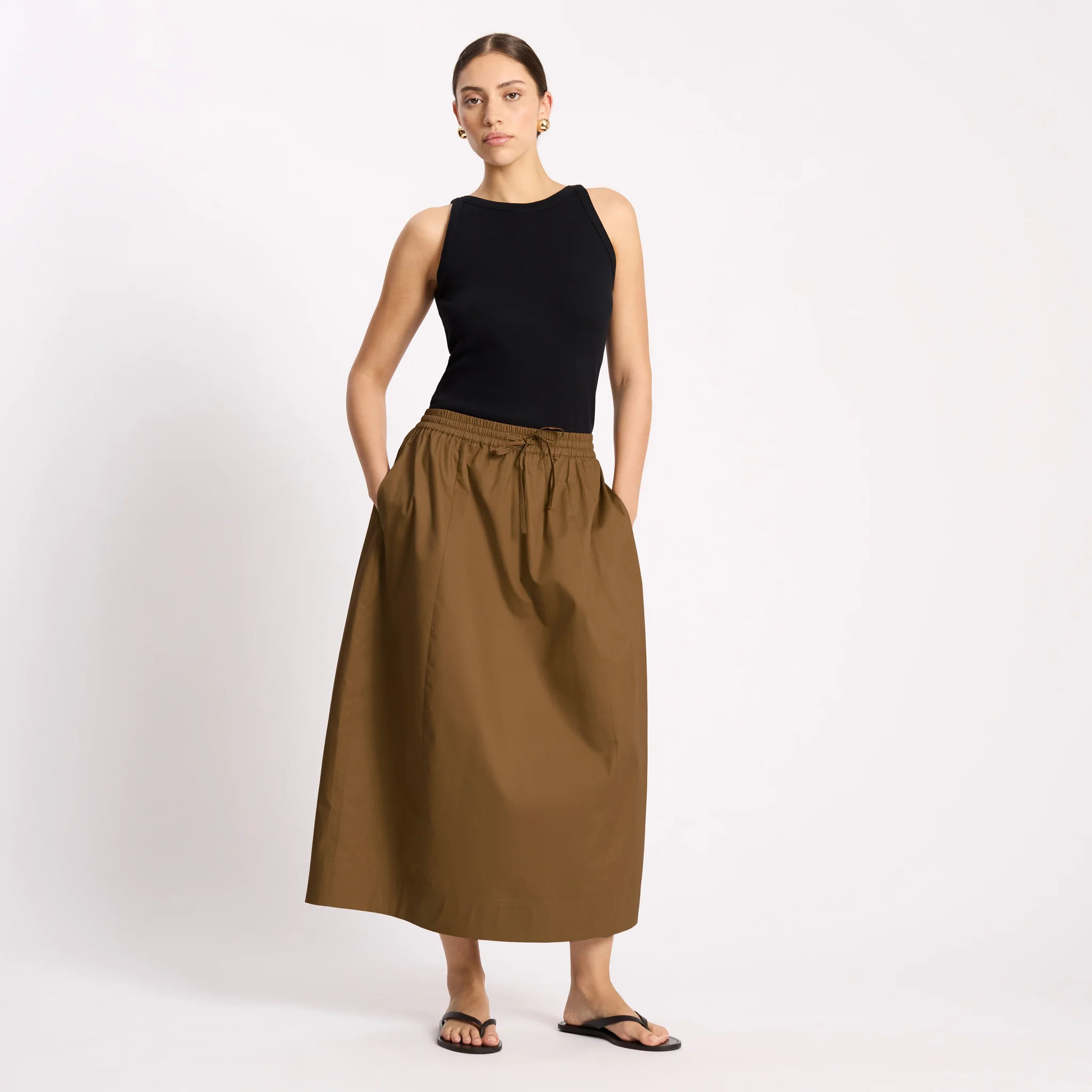 Cotton Sateen Lantern Skirt | Albaray