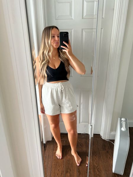 Top and bottoms: L. These shorts are my fav! Abercrombie. Amazon tank. Workout tank. Summer outfit. Casual outfit. 

#LTKFindsUnder50 #LTKActive #LTKMidsize